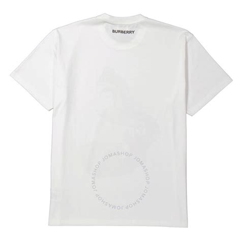 Burberry White Marine Sketch Print Oversized T